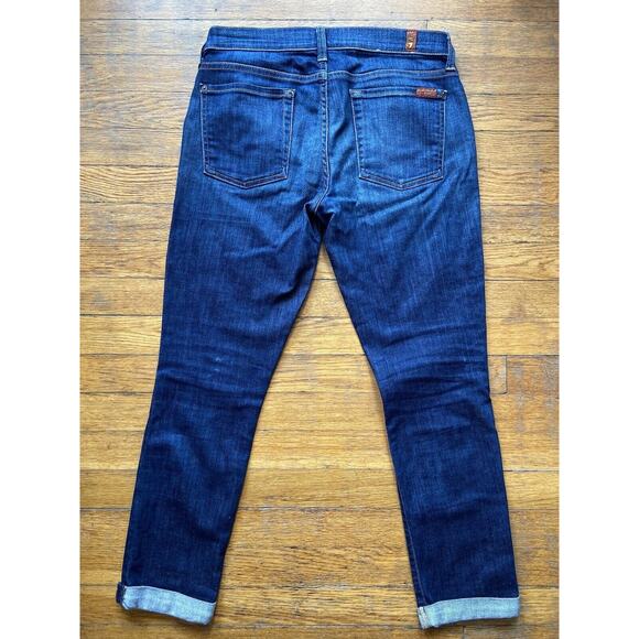 7 For All Mankind ‘The Skinny Crop & Roll’ Blue Jeans sz 28 - Picture 9 of 9
